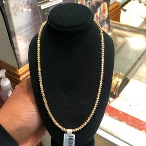 14k yellow gold 7.8ct diamond tennis necklace